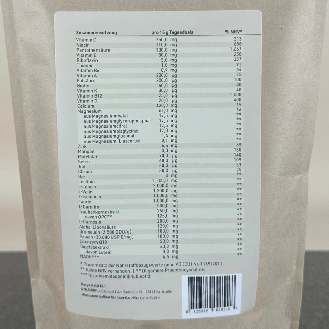 Inhaltsstoffe und -angaben von Basis Plus