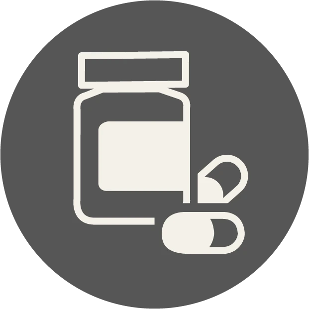 Icon eines Behälters mit Kapseln