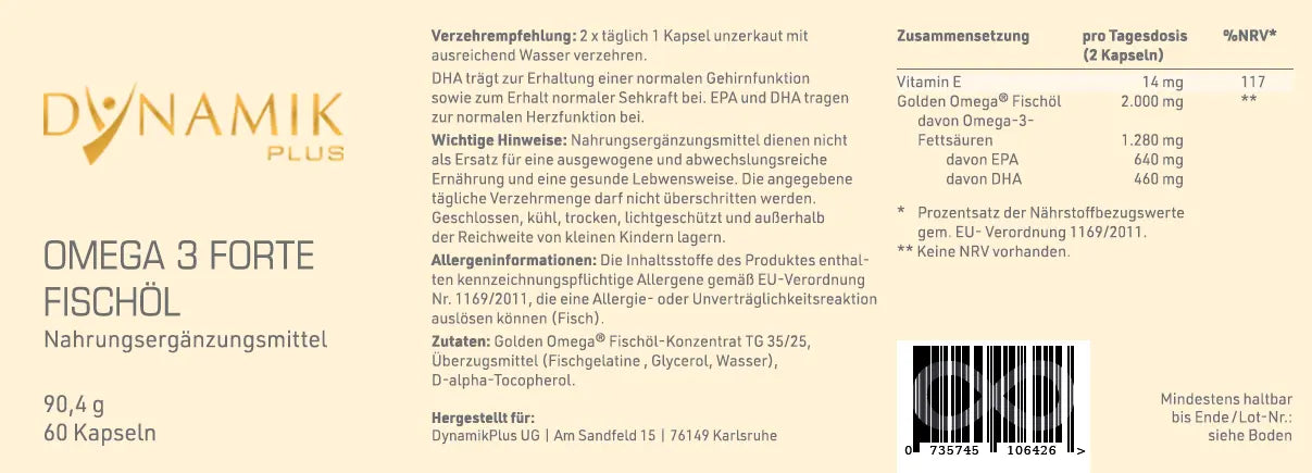 Etikett mit Inhaltsstoffen und -angaben
