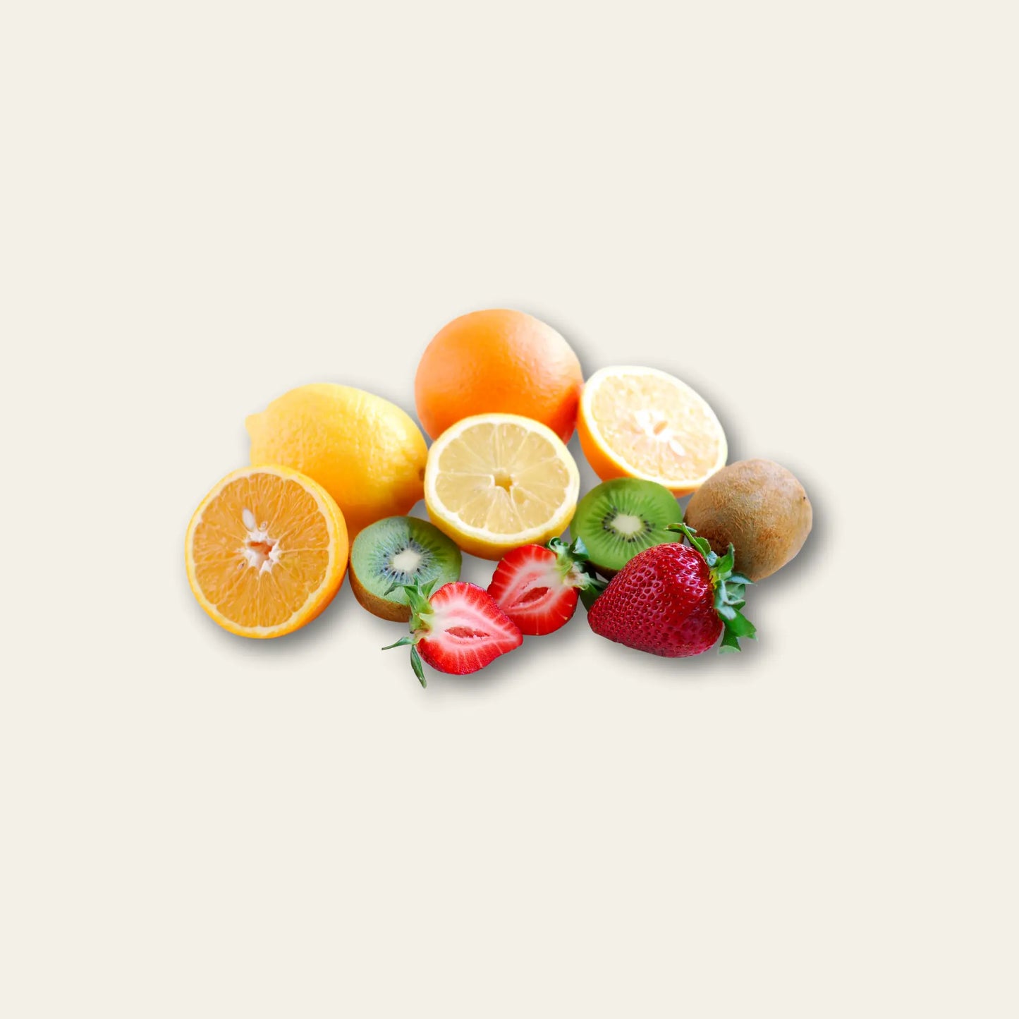 Orangen, Kiwi und Erdbeeren