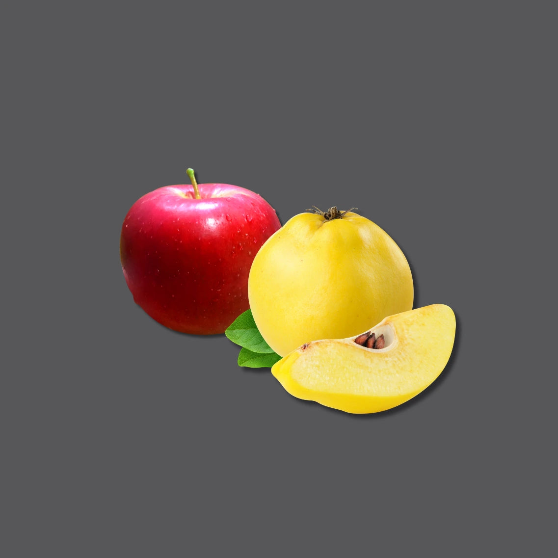 Roter Apfel und Quitte
