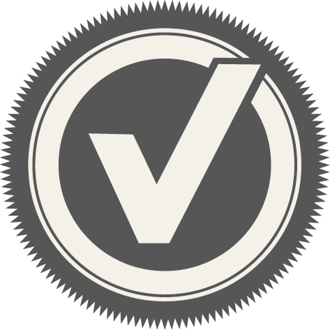 Graues Icon mit weißem Haken