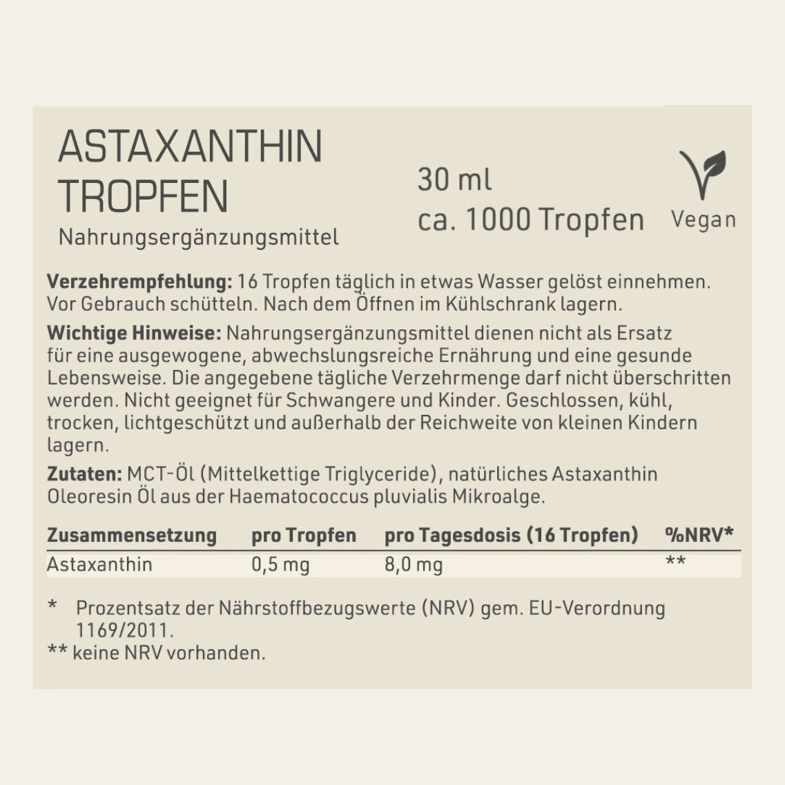 Astaxanthin Tropfen