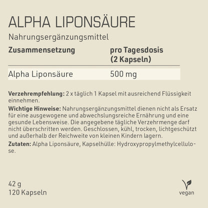 DYNAMIKPLUS Alpha Liponsäure Zusammensetzung, Verzehrempfehlung und Zutaten