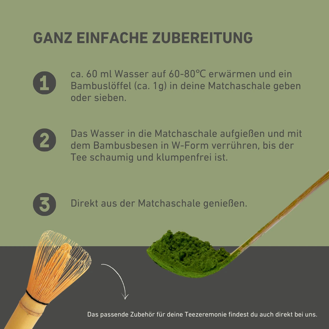 Anleitung zur Zubereitung des Bio Matcha Koiai