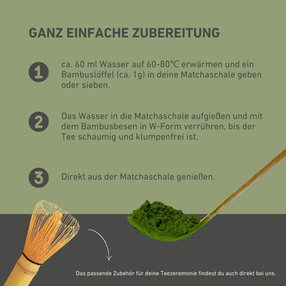 Anleitung zur Zubereitung des Bio Matcha Koiai