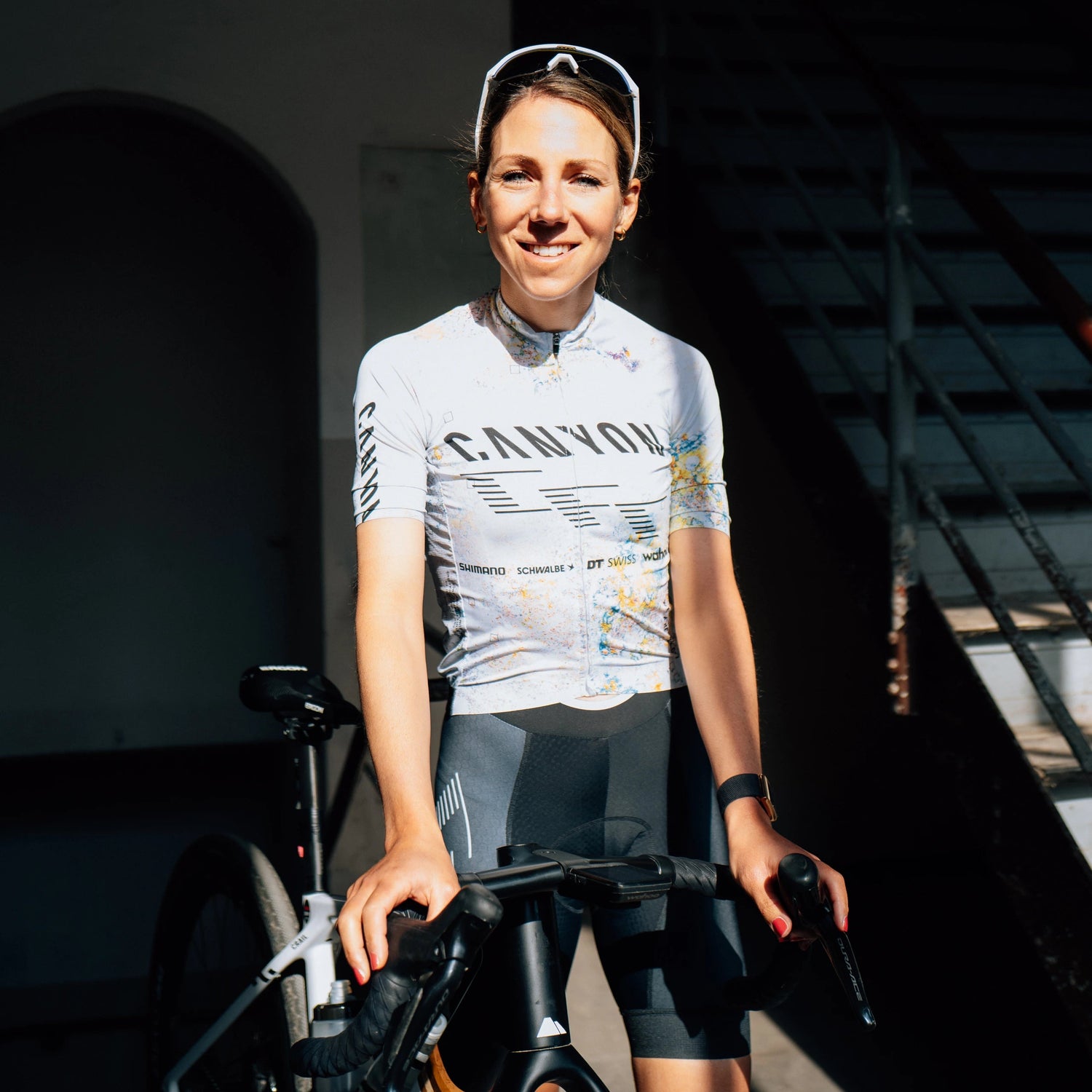 Spitzensportlerin Carolin Schiff mit Rennrad