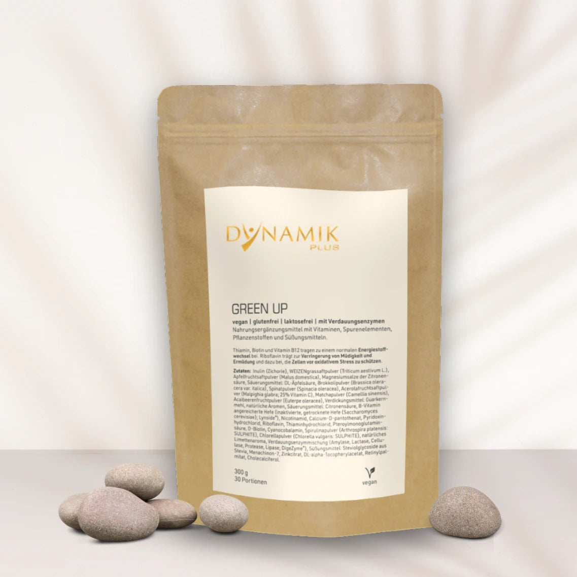 Braune Papiertasche mit DYNAMIKPLUS Etikett "GreenUp" 