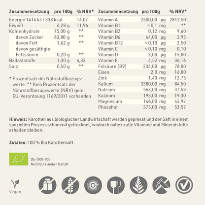 Bio Karottensaft Pulver