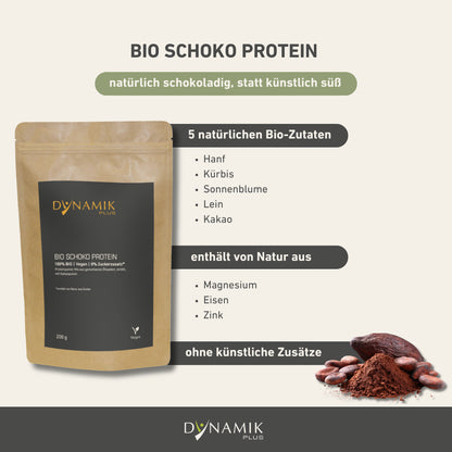 DYNAMIKPLUS Bio Schoko Protein Zutaten und Eigenschaften