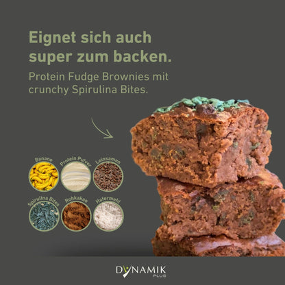 Bio Spirulina Bites als Backzutat für Fudge Brownies