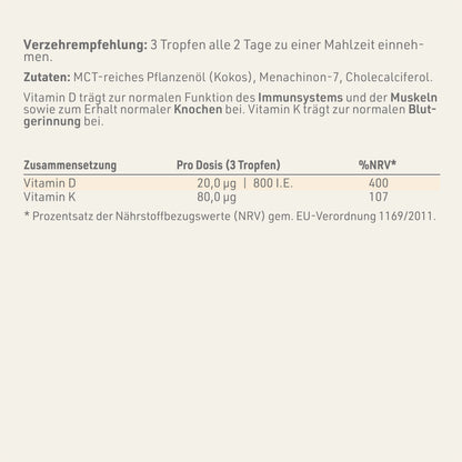 Vitamin D3 + K2 Tropfen